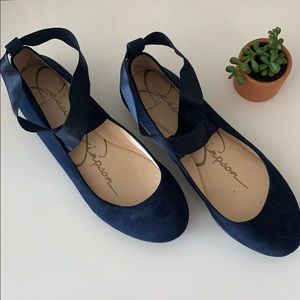 Jessica Simpson Navy suede ballerina flats